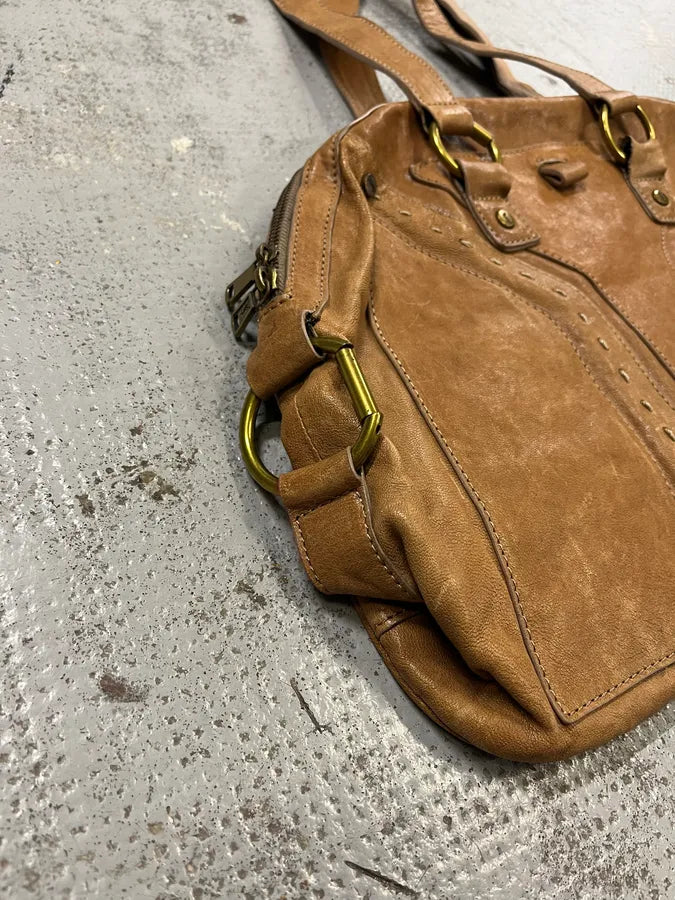 AW2008 Yves Saint Laurent Muse Tan Brown Leather Handle Bag gaXdYRT 3