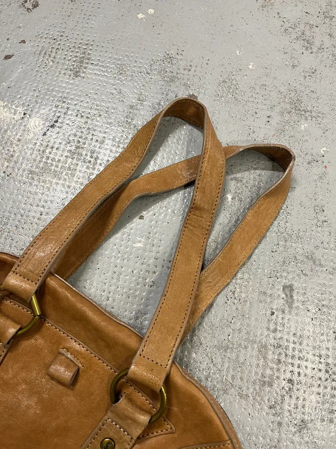 AW2008 Yves Saint Laurent Muse Tan Brown Leather Handle Bag gaXdYRT 4