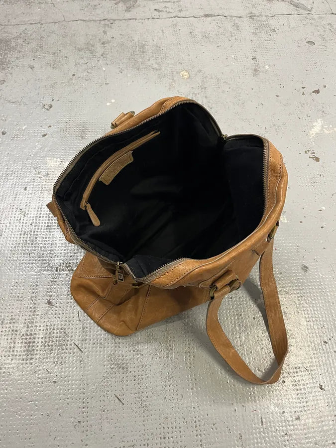 AW2008 Yves Saint Laurent Muse Tan Brown Leather Handle Bag gaXdYRT 6