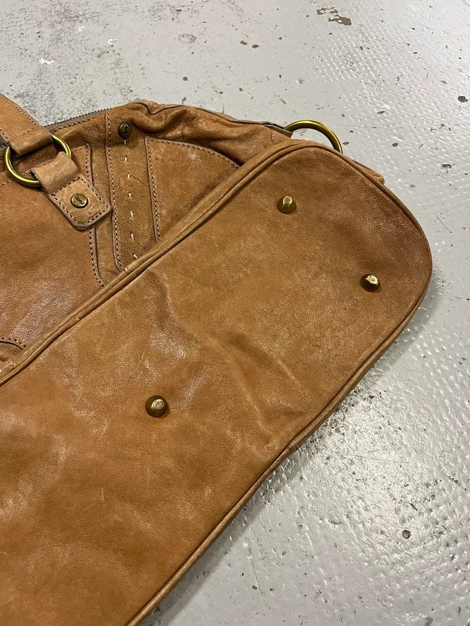 AW2008 Yves Saint Laurent Muse Tan Brown Leather Handle Bag gaXdYRT 7