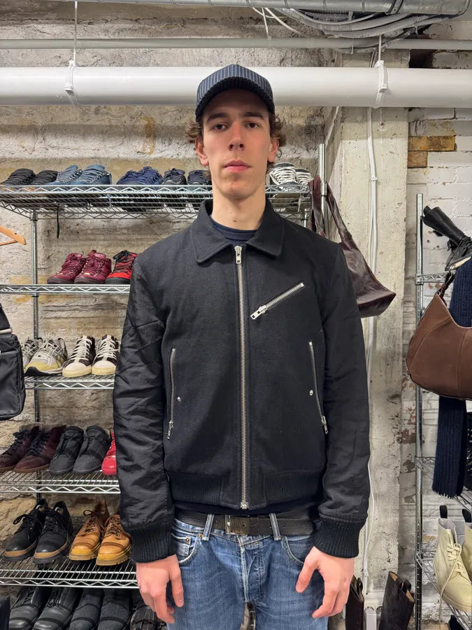 AW2009 Acne Studios Black Multi Zips Hybrid Nylon Wool Jacket mzjbWtz 1