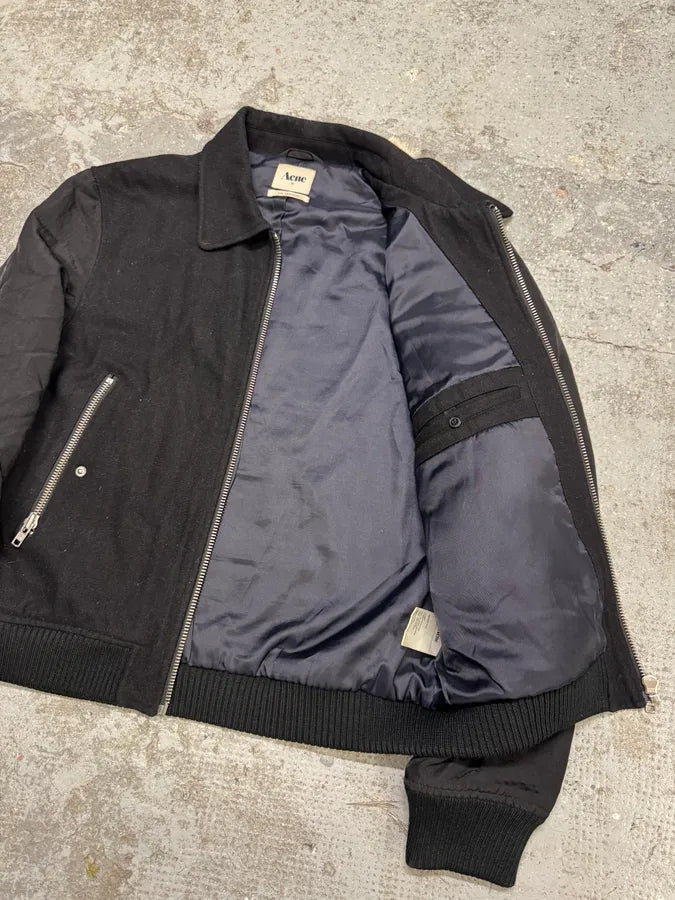 AW2009 Acne Studios Black Multi Zips Hybrid Nylon Wool Jacket mzjbWtz 8