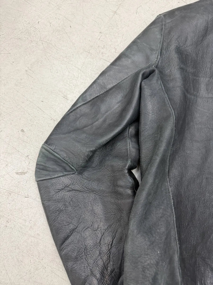 AW2009 Carol Christian Poell Black Kangaroo Leather Jacket NGRldFg 2