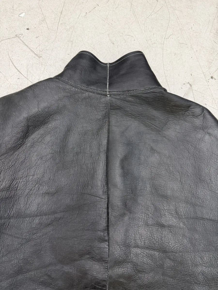 AW2009 Carol Christian Poell Black Kangaroo Leather Jacket NGRldFg 3