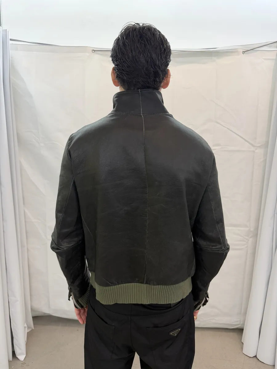 AW2009 Carol Christian Poell Black Kangaroo Leather Jacket NGRldFg 5