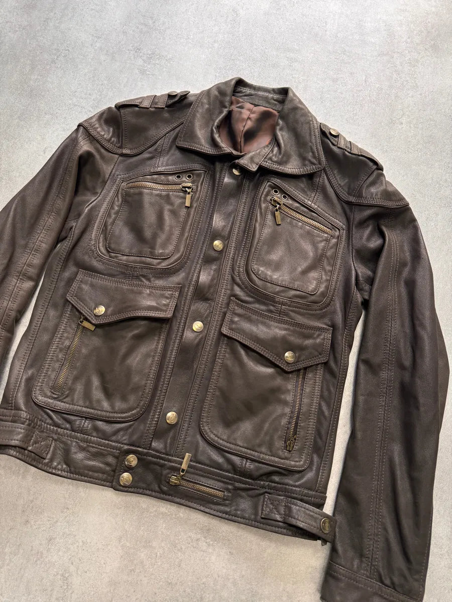 AW2009 Cavalli Hunter Brown Leather Jacket sRiSRqf 1