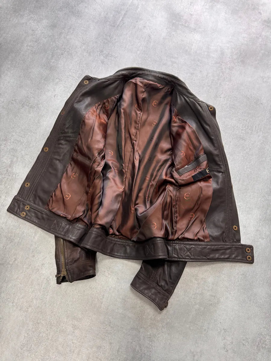AW2009 Cavalli Hunter Brown Leather Jacket sRiSRqf 2