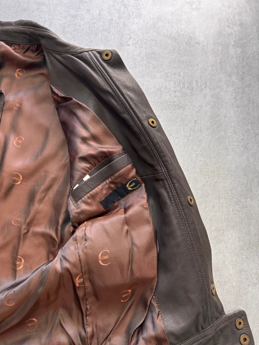 AW2009 Cavalli Hunter Brown Leather Jacket sRiSRqf 4