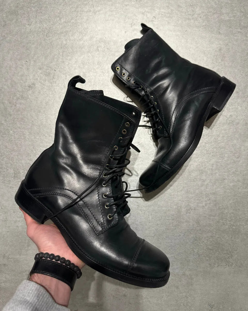 AW2009 Dolce & Gabbana Black High Combat Naval Boots GqqWARG 0