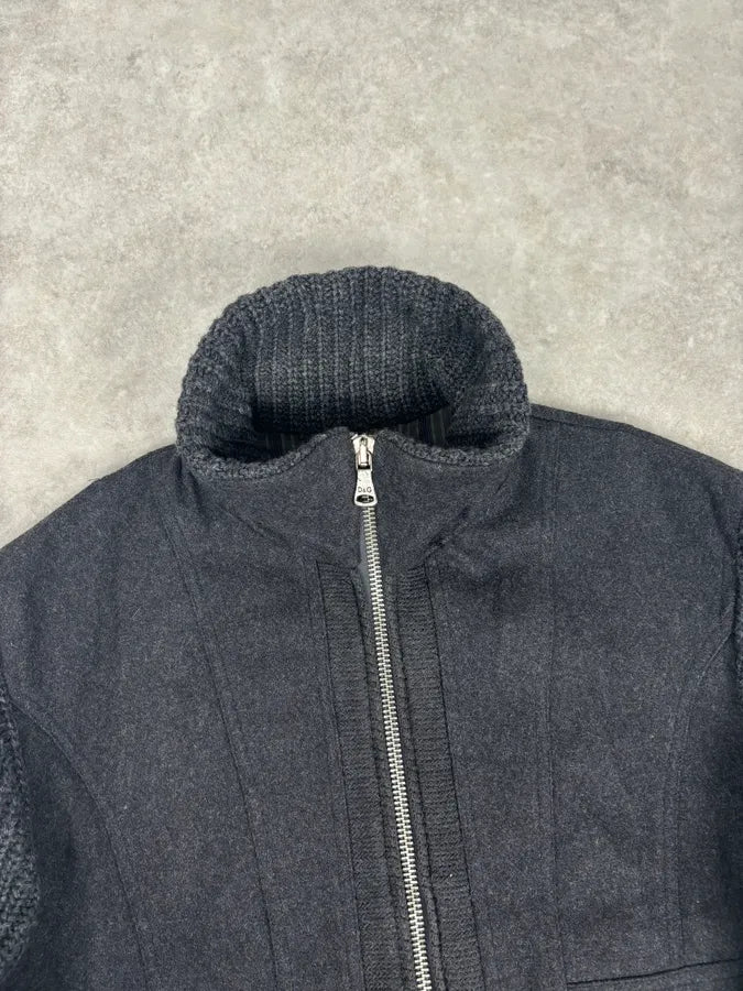 AW2009 Dolce & Gabbana Grey Wool Knit Collar Jacket iBWNUpC 3