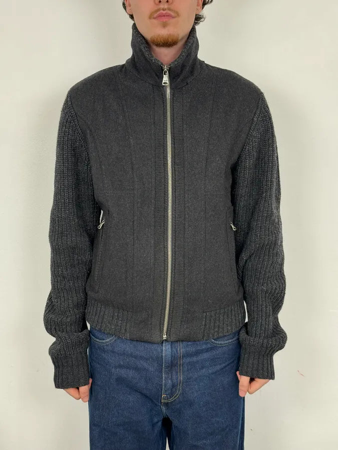 AW2009 Dolce & Gabbana Grey Wool Knit Collar Jacket iBWNUpC 1