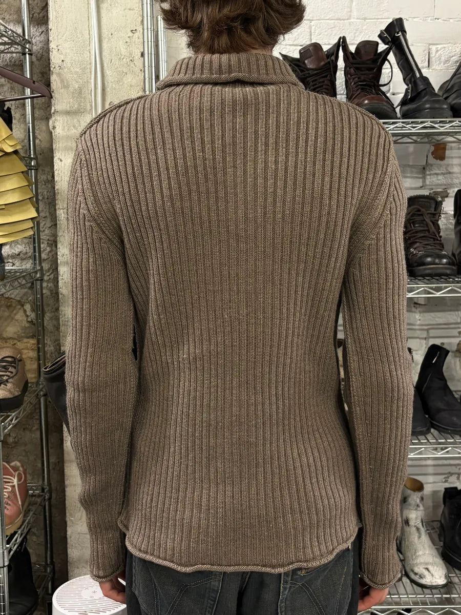 AW2009 Dolce & Gabbana Camel Buttoned Up Sweater eVTWRWa 2