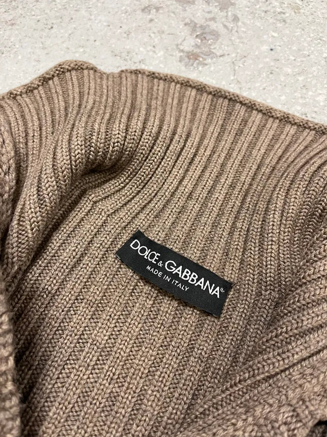 AW2009 Dolce & Gabbana Camel Buttoned Up Sweater eVTWRWa 8