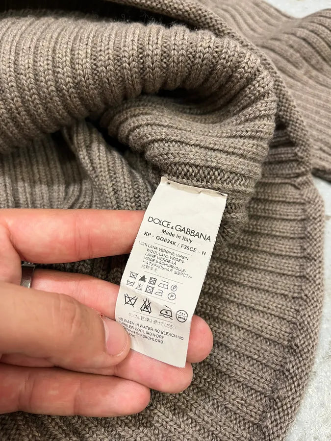 AW2009 Dolce & Gabbana Camel Buttoned Up Sweater eVTWRWa 9