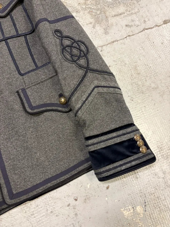 AW2009 Dolce & Gabbana Grey & Navy Napoleon Officer Wool Jacket CXOUSOS 8