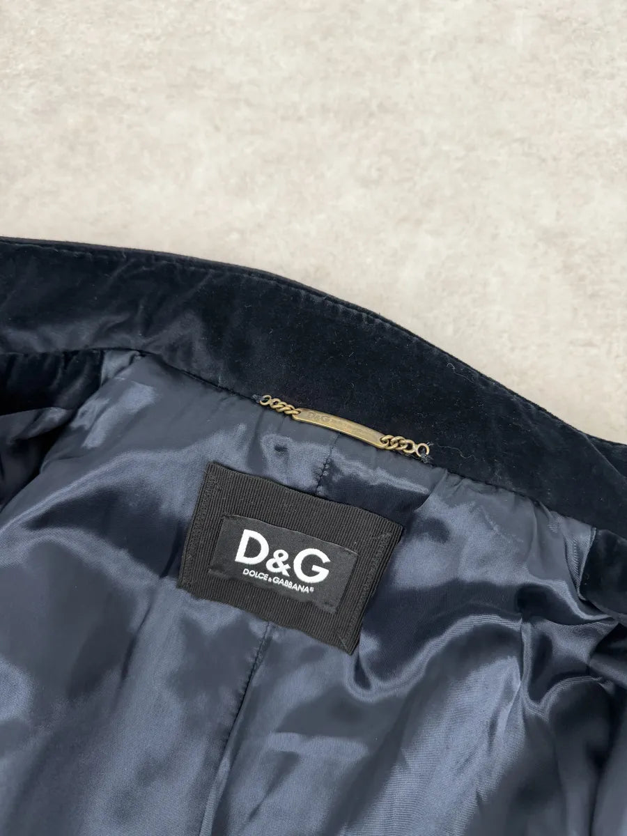 AW2009 Dolce & Gabbana Grey & Navy Napoleon Officer Wool Jacket MfQTPvv 7