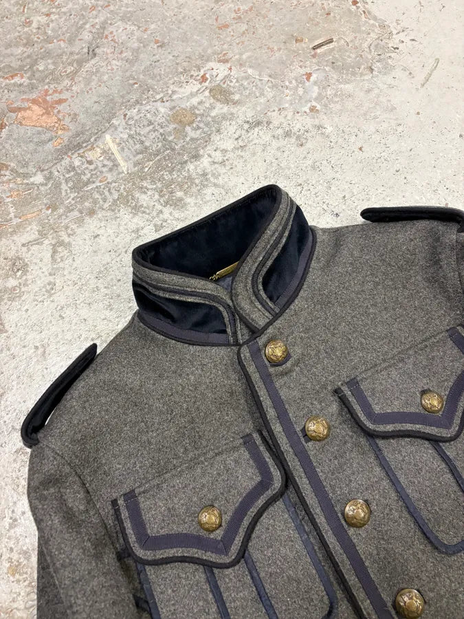 AW2009 Dolce & Gabbana Grey & Navy Napoleon Officer Wool Jacket CXOUSOS 5