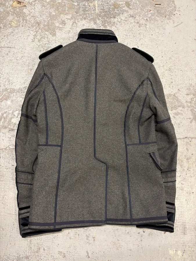 AW2009 Dolce & Gabbana Grey & Navy Napoleon Officer Wool Jacket CXOUSOS 6