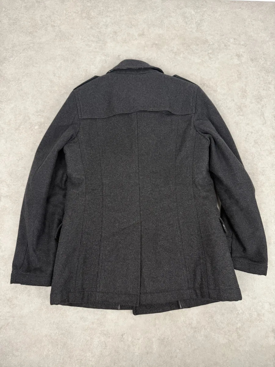 AW2009 Dolce & Gabbana Grey Caban Buttoned Officer Wool Coat GzoVyWz 1