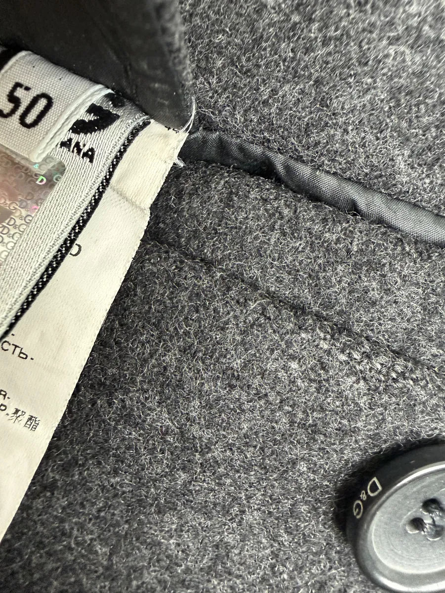 AW2009 Dolce & Gabbana Grey Caban Buttoned Officer Wool Coat GzoVyWz 5