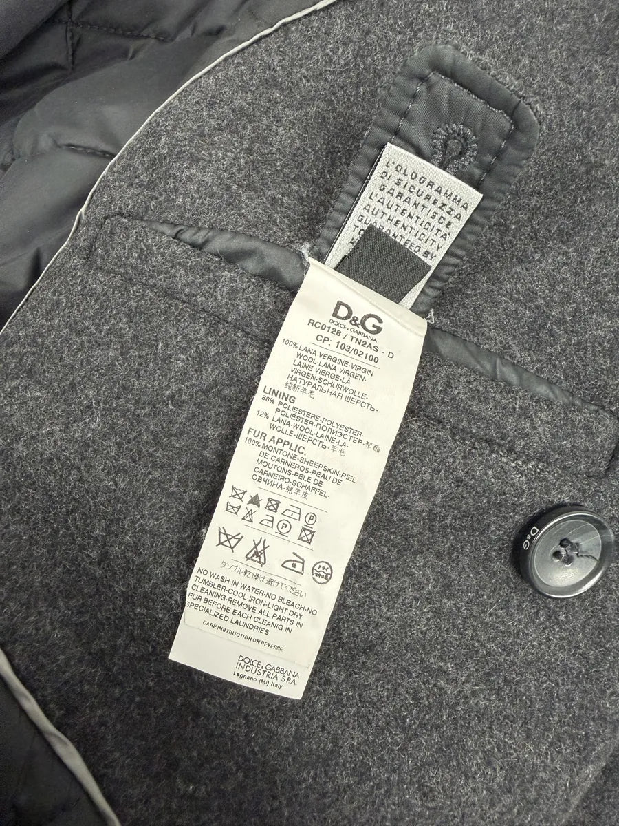 AW2009 Dolce & Gabbana Grey Caban Buttoned Officer Wool Coat GzoVyWz 6