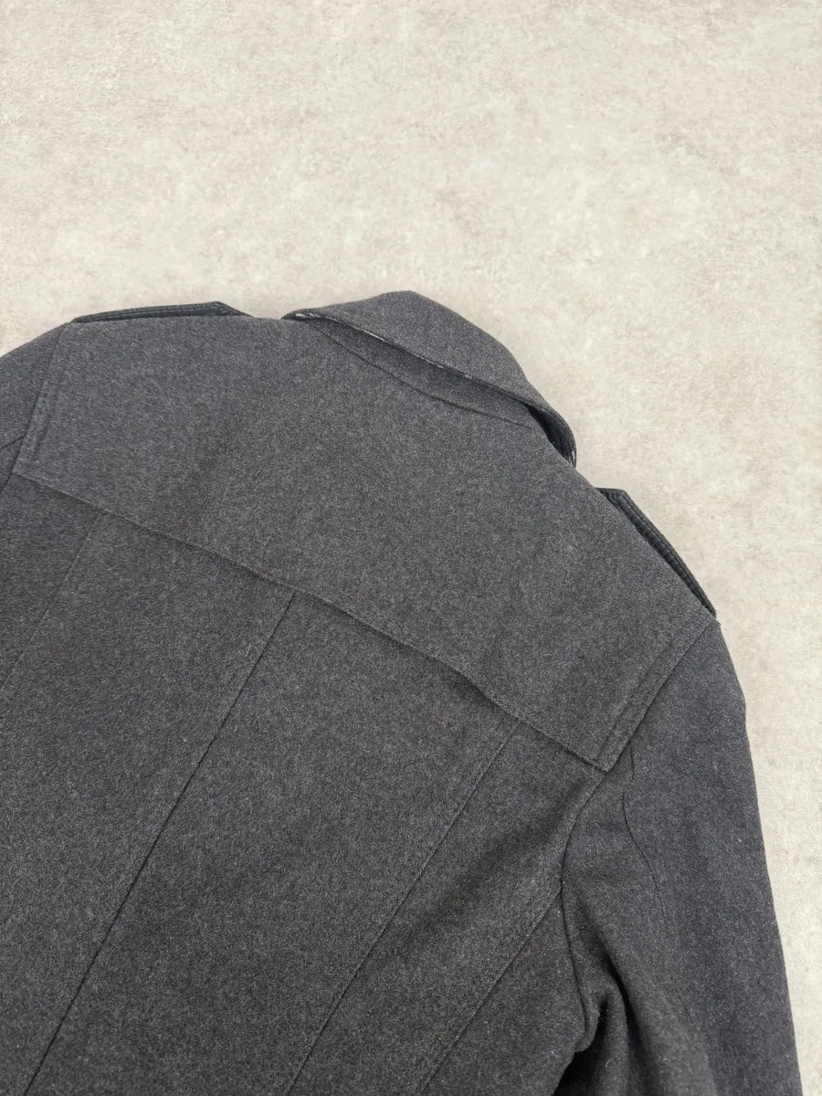 AW2009 Dolce & Gabbana Grey Caban Buttoned Officer Wool Coat GzoVyWz 7