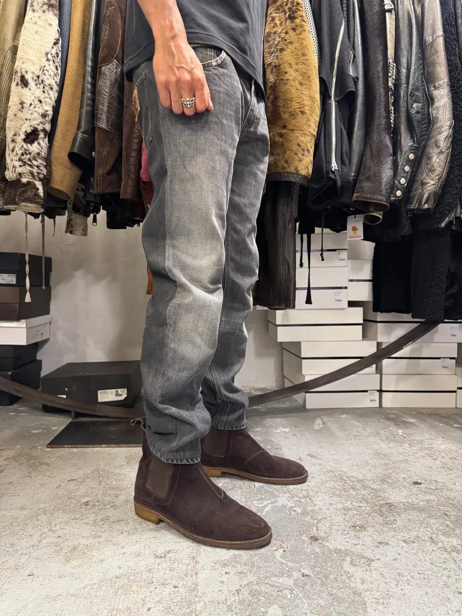 AW2009 Dolce & Gabbana Grey Faded Denim Jeans NnILiow 3