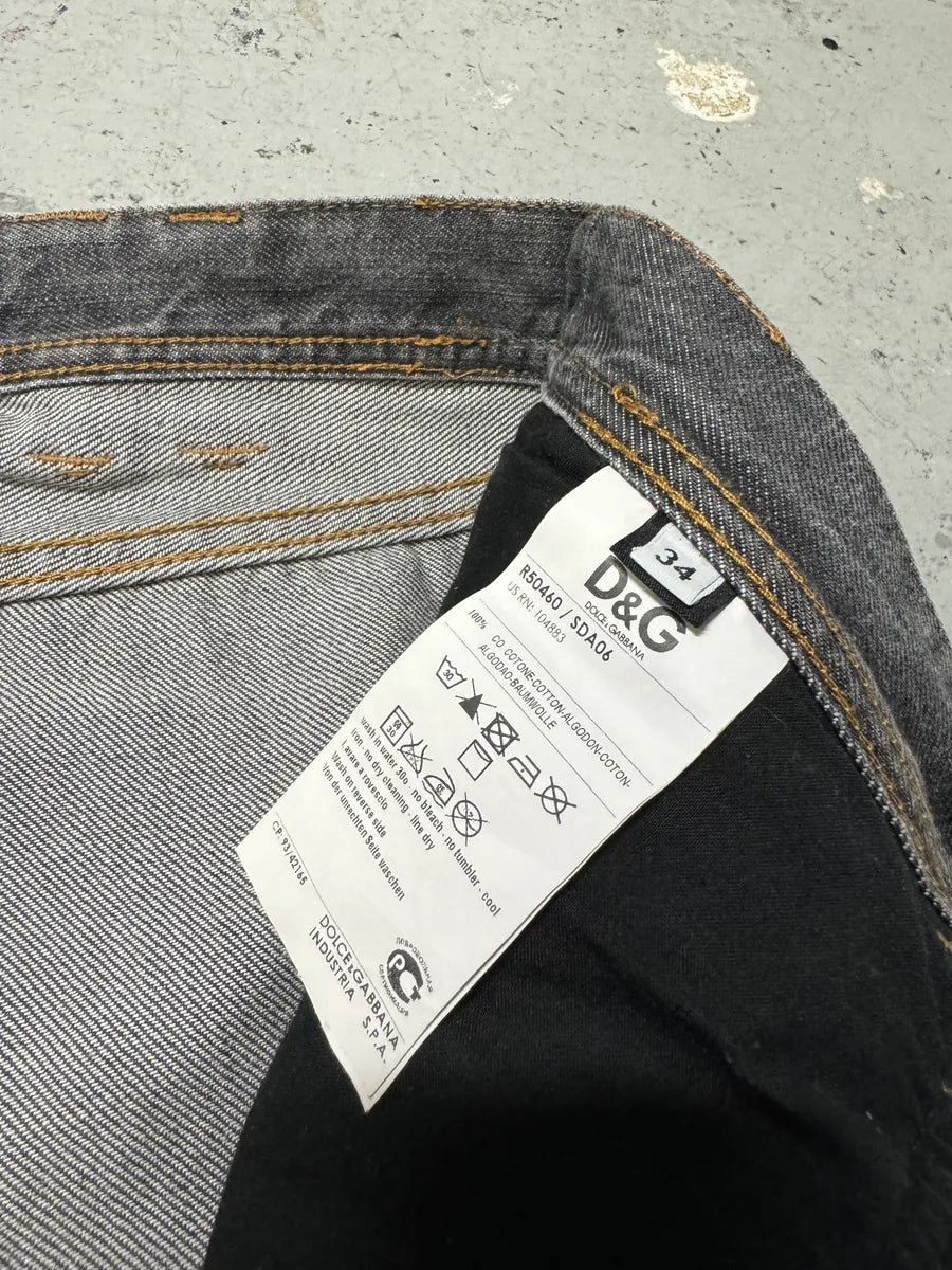 AW2009 Dolce & Gabbana Grey Faded Denim Jeans NnILiow 6