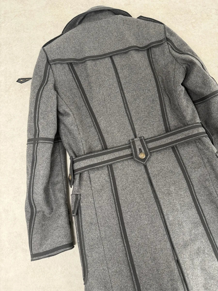 AW2009 Dolce & Gabbana Grey Wool Officer Trench Coat  jFaCjRG 10