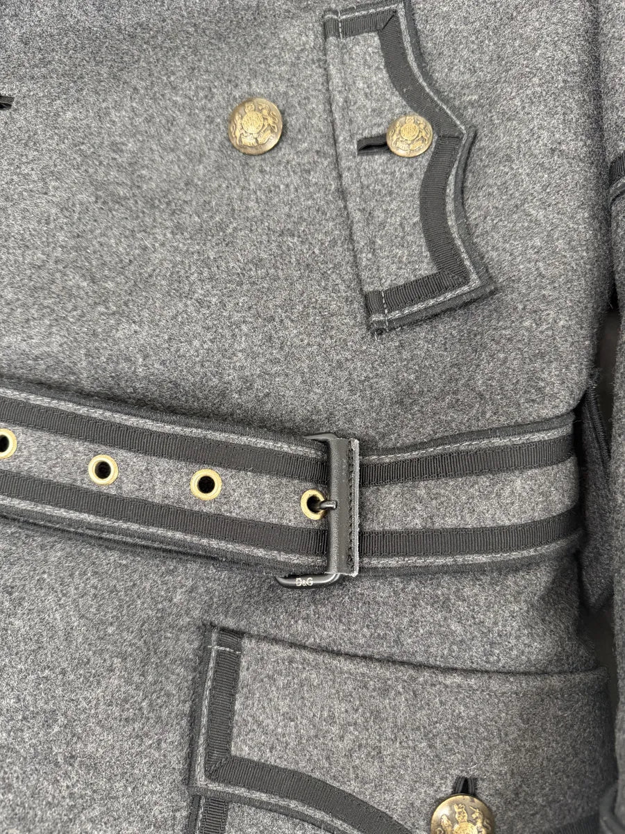 AW2009 Dolce & Gabbana Grey Wool Officer Trench Coat  jFaCjRG 11