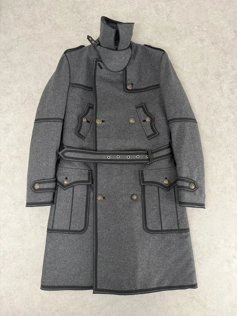 AW2009 Dolce & Gabbana Grey Wool Officer Trench Coat  jFaCjRG 4