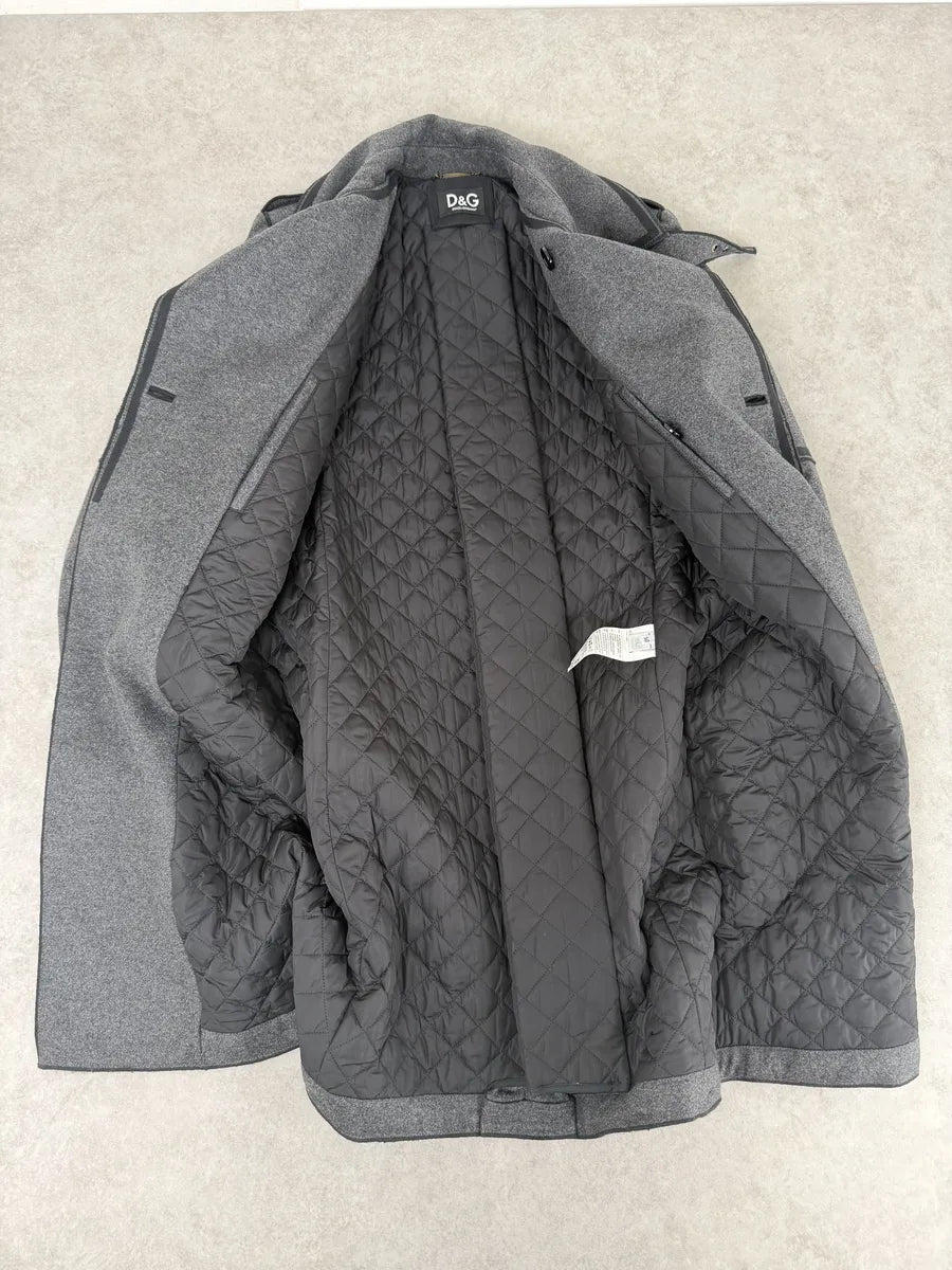 AW2009 Dolce & Gabbana Grey Wool Officer Trench Coat  jFaCjRG 5