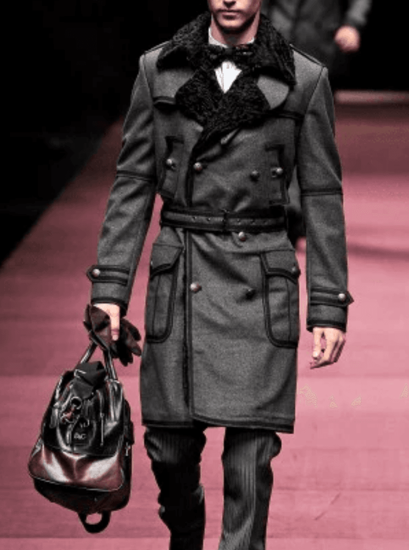 AW2009 Dolce & Gabbana Grey Wool Officer Trench Coat yIhyzmR 1