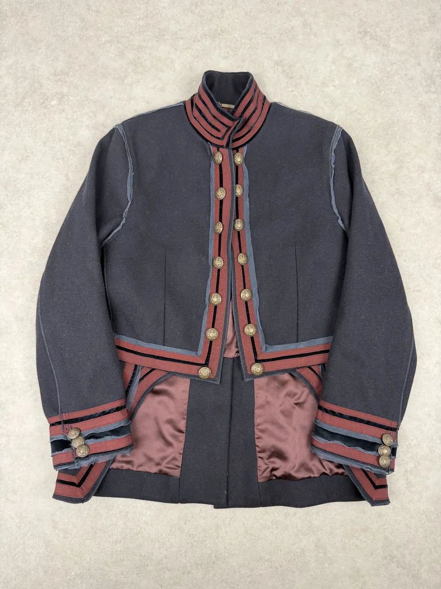 AW2009 Dolce & Gabbana Navy Buttoned Officer Long Classy Jacket WWRKHiC 0