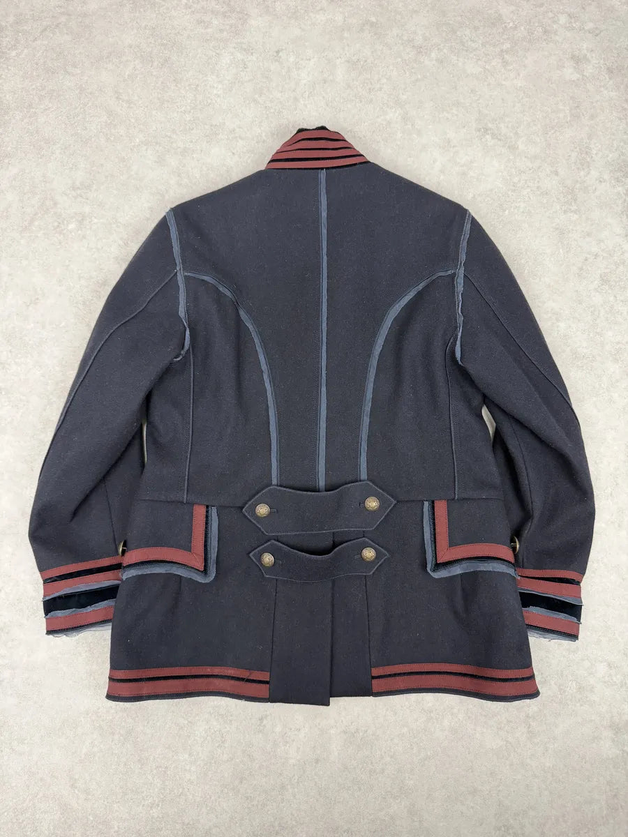 AW2009 Dolce & Gabbana Navy Buttoned Officer Long Classy Jacket WWRKHiC 2
