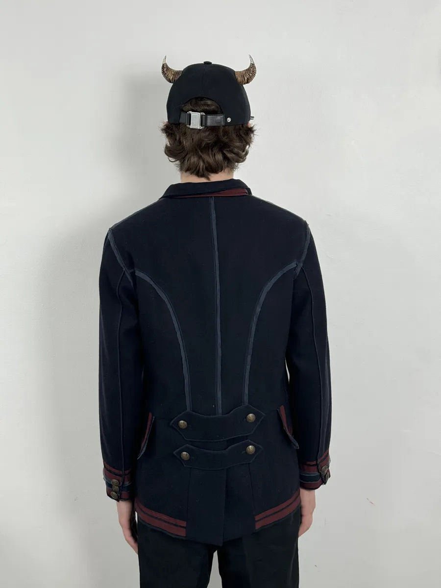 AW2009 Dolce & Gabbana Navy Buttoned Officer Long Classy Jacket WWRKHiC 4