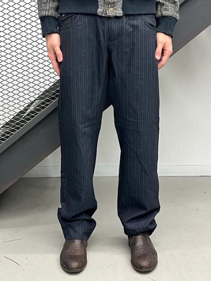 AW2009 Dolce & Gabbana Navy Striped Pants PtRzzjd 0