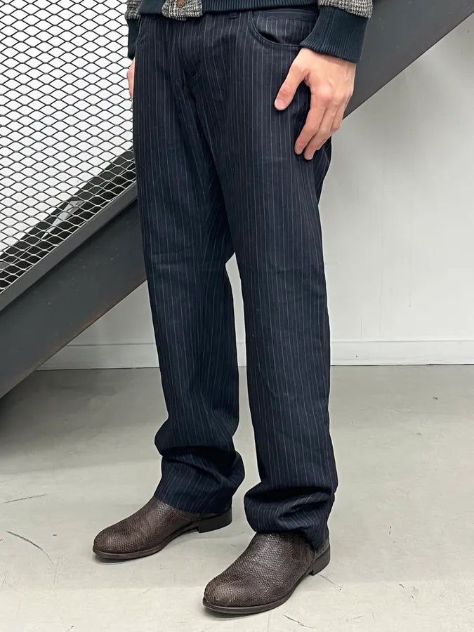 AW2009 Dolce & Gabbana Navy Striped Pants PtRzzjd 2