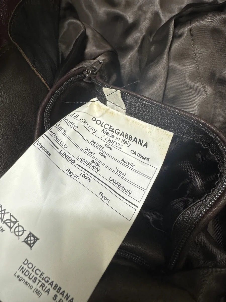 AW2008 Dolce & Gabbana Patchwork Circle Burgundy Leather Jacket AUzyEwC 12