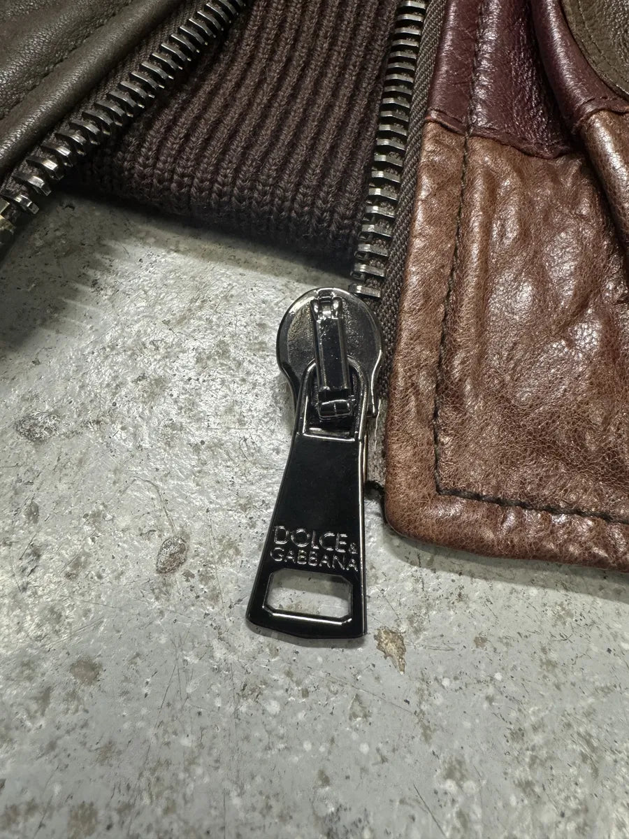 AW2008 Dolce & Gabbana Patchwork Circle Burgundy Leather Jacket AUzyEwC 14