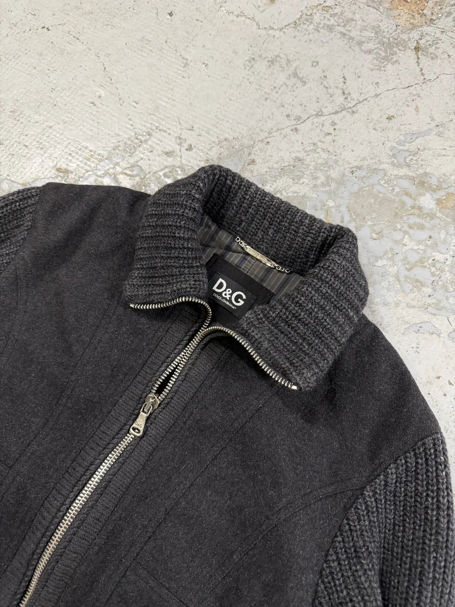 AW2009 Dolce & Gabbana Two Tone Grey Wool Jacket BDqaGUp 5