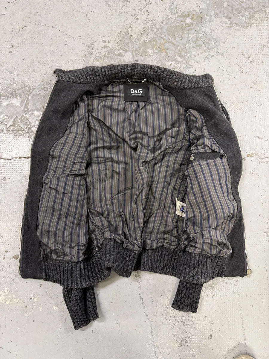 AW2009 Dolce & Gabbana Two Tone Grey Wool Jacket BDqaGUp 9