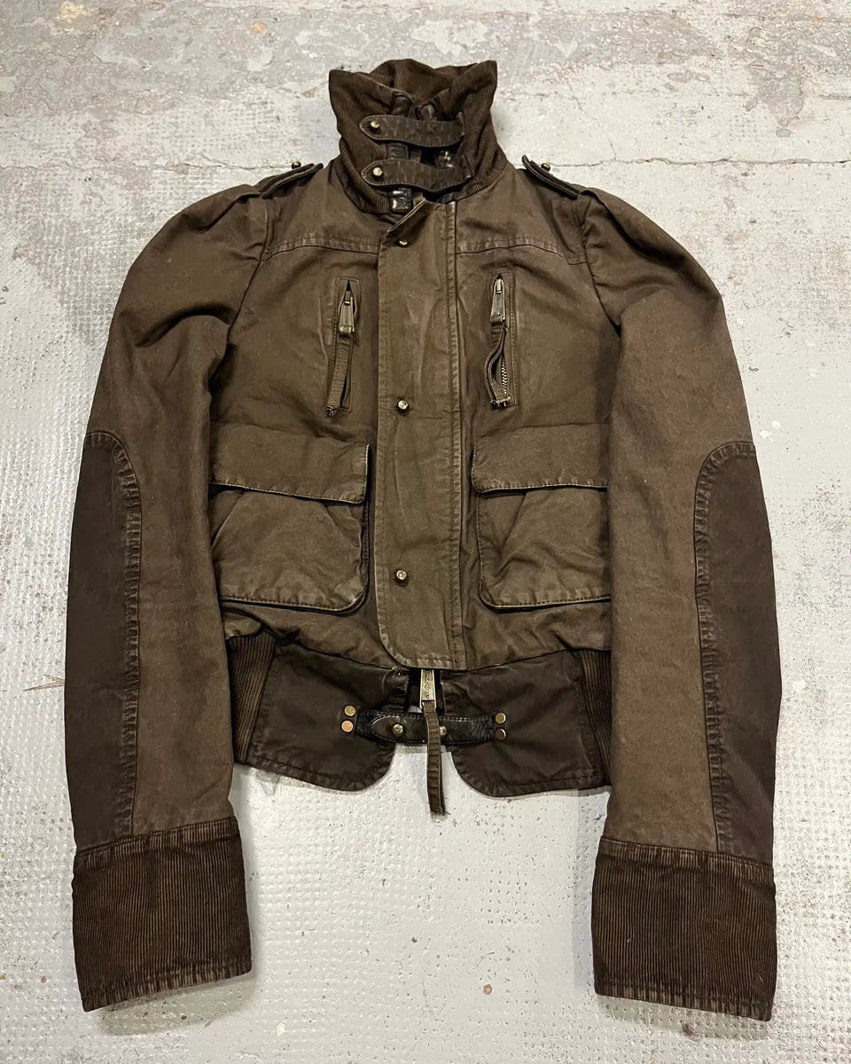 AW2009 Dsquared2 Brown Multi Pockets Cargo Bomber Jacket uQpwzbM 3