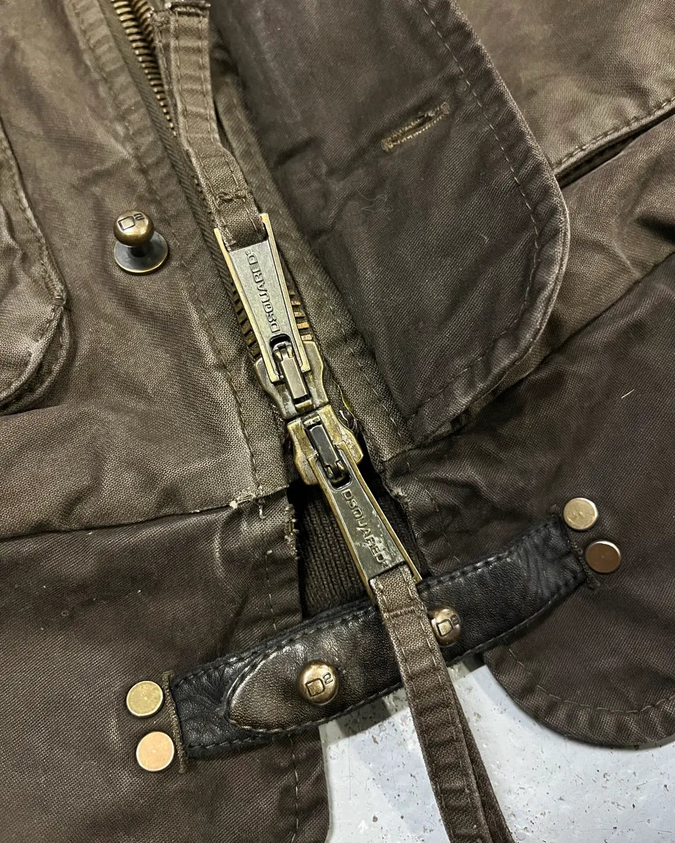 AW2009 Dsquared2 Brown Multi Pockets Cargo Bomber Jacket uQpwzbM 6
