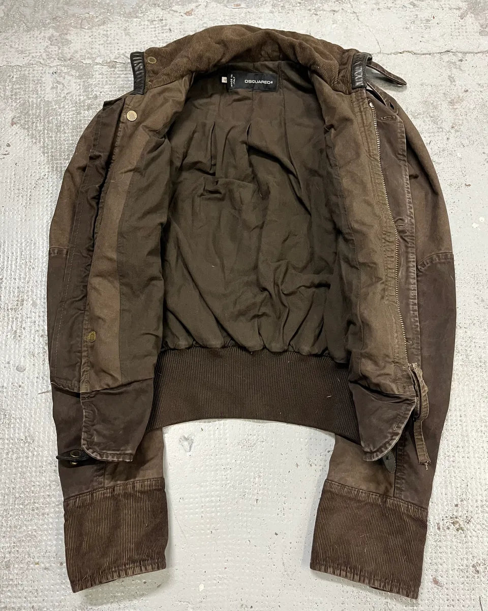 AW2009 Dsquared2 Brown Multi Pockets Cargo Bomber Jacket uQpwzbM 8
