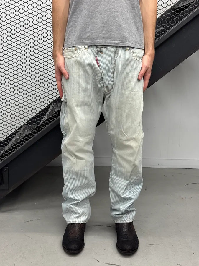AW2009 Dsquared2 Light Blue Denim Striped Jeans fqaIwys 0