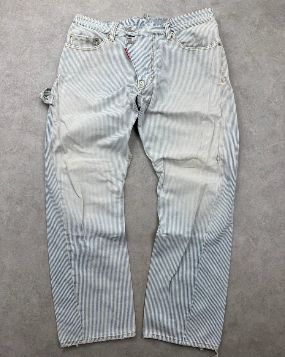 AW2009 Dsquared2 Light Blue Denim Striped Jeans fqaIwys 1