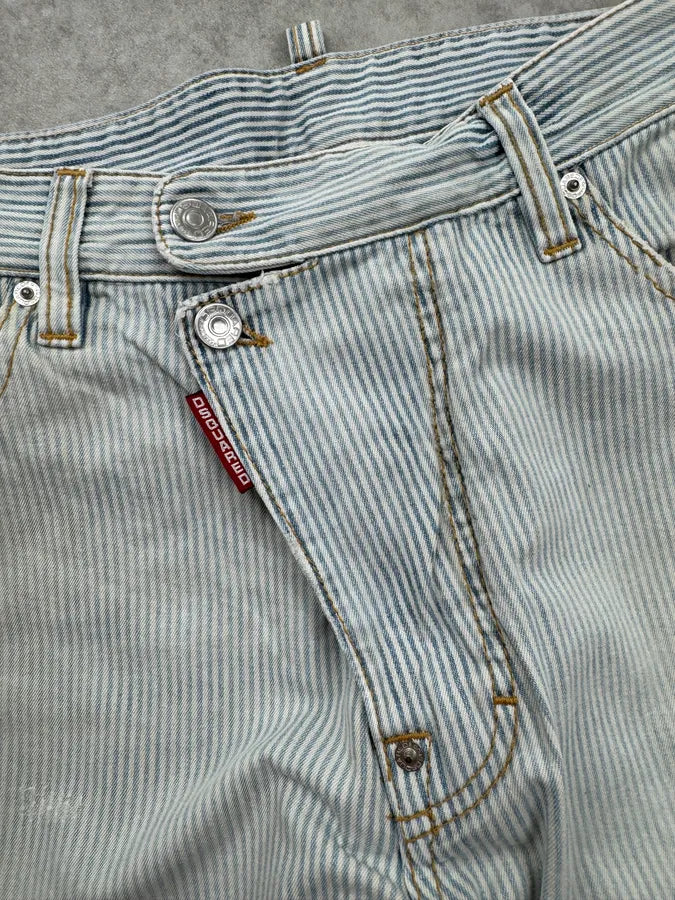 AW2009 Dsquared2 Light Blue Denim Striped Jeans fqaIwys 6