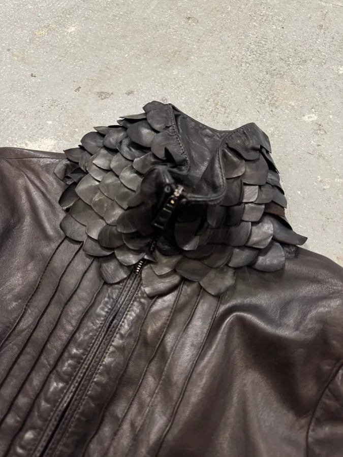 AW2009 Emporio Armani Black Bird Leather Jacket (XS) 1