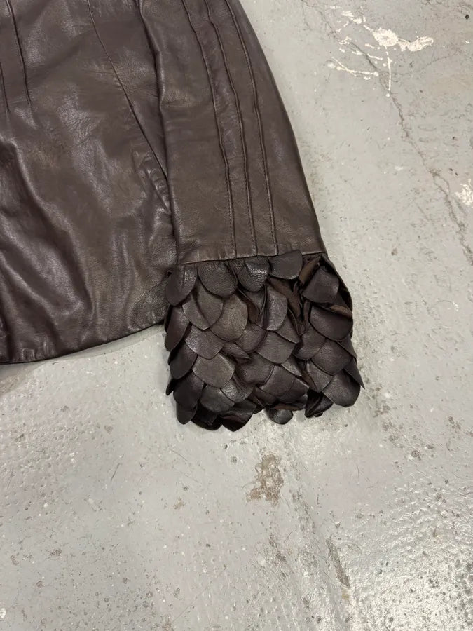 AW2009 Emporio Armani Black Bird Leather Jacket (XS) 2